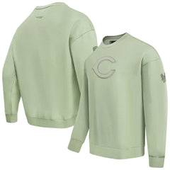 Cincinnati Reds Pro Standard Neutral Drop Shoulder Pullover Sweatshirt - Green Pullover