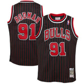 Dennis Rodman Chicago Bulls Youth 1995/96 Hardwood Classics Swingman Jersey Black - Mitchell & Ness