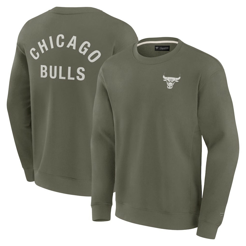 Chicago Bulls Unisex Elements Super Soft Fleece Pullover Sweatshirt Olive - Fanatics