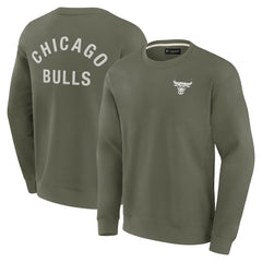 Chicago Bulls Unisex Elements Super Soft Fleece Pullover Sweatshirt Olive - Fanatics