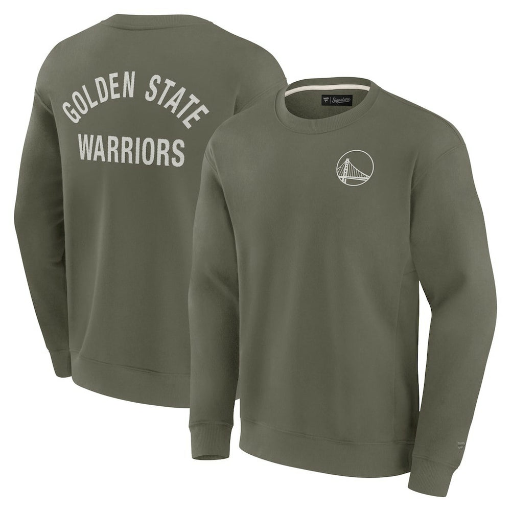 Golden State Warriors Unisex Elements Super Soft Fleece Pullover Sweatshirt Olive - Fanatics