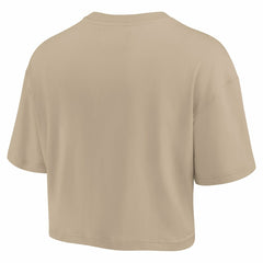 Chicago Bulls Women's Elements Super Soft Boxy Cropped T-Shirt Khaki - Fanatics