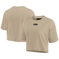 New Orleans Pelicans Women's Elements Super Soft Boxy Cropped T-Shirt Khaki - Fanatics