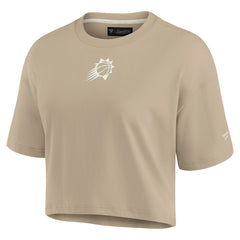 Phoenix Suns Women's Elements Super Soft Boxy Cropped T-Shirt Khaki - Fanatics