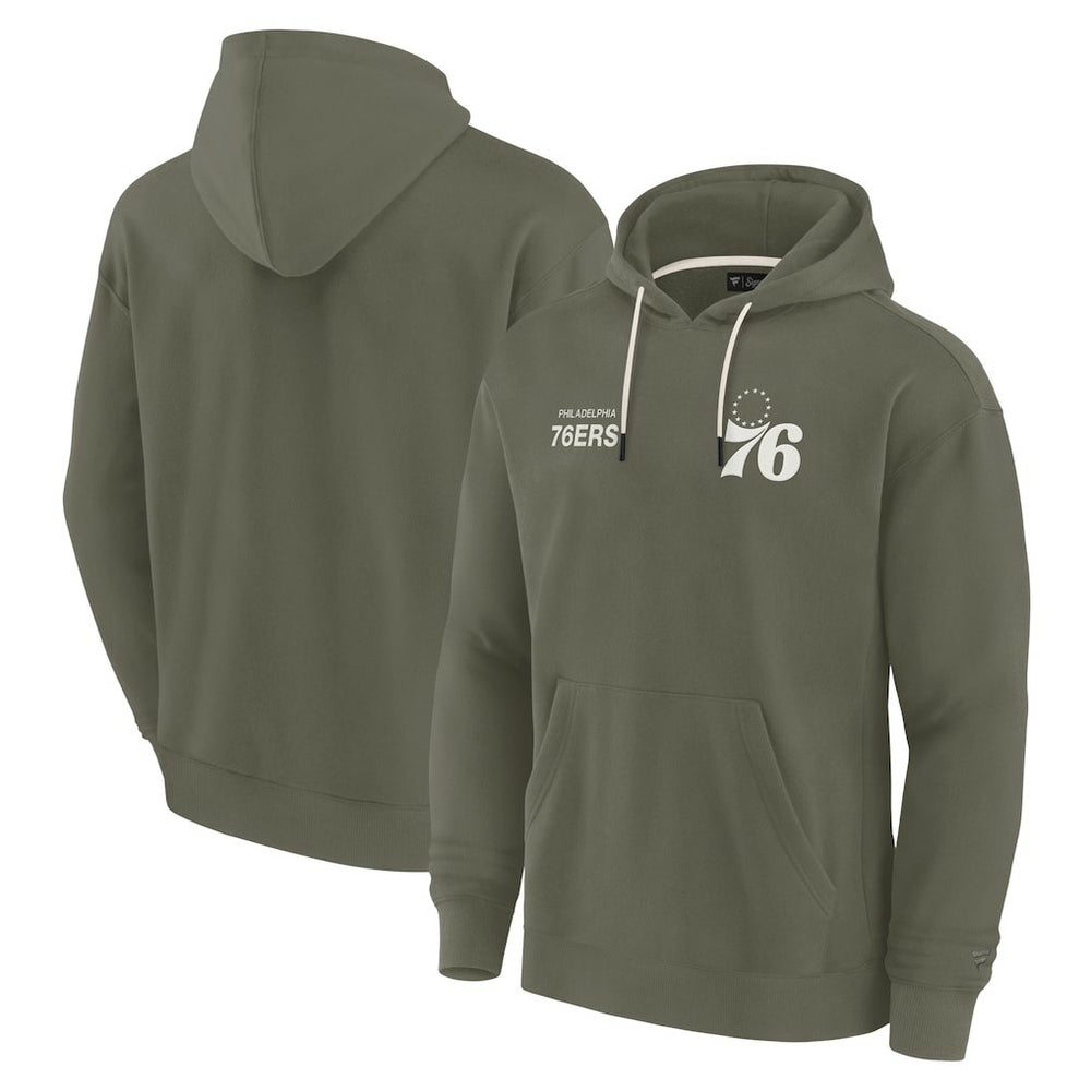 Philadelphia 76ers Unisex Elements Super Soft Fleece Pullover Hoodie Olive - Fanatics