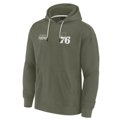 Philadelphia 76ers Unisex Elements Super Soft Fleece Pullover Hoodie Olive - Fanatics