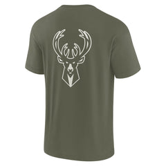 Milwaukee Bucks Unisex Elements Super Soft Short Sleeve T-Shirt Olive - Fanatics outlet