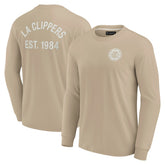 LA Clippers Unisex Elements Super Soft Long Sleeve T-Shirt Khaki - Fanatics