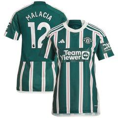 Tyrell Malacia Manchester United Women's 2023/24 Away Replica Player Jersey Green - Adidas discount