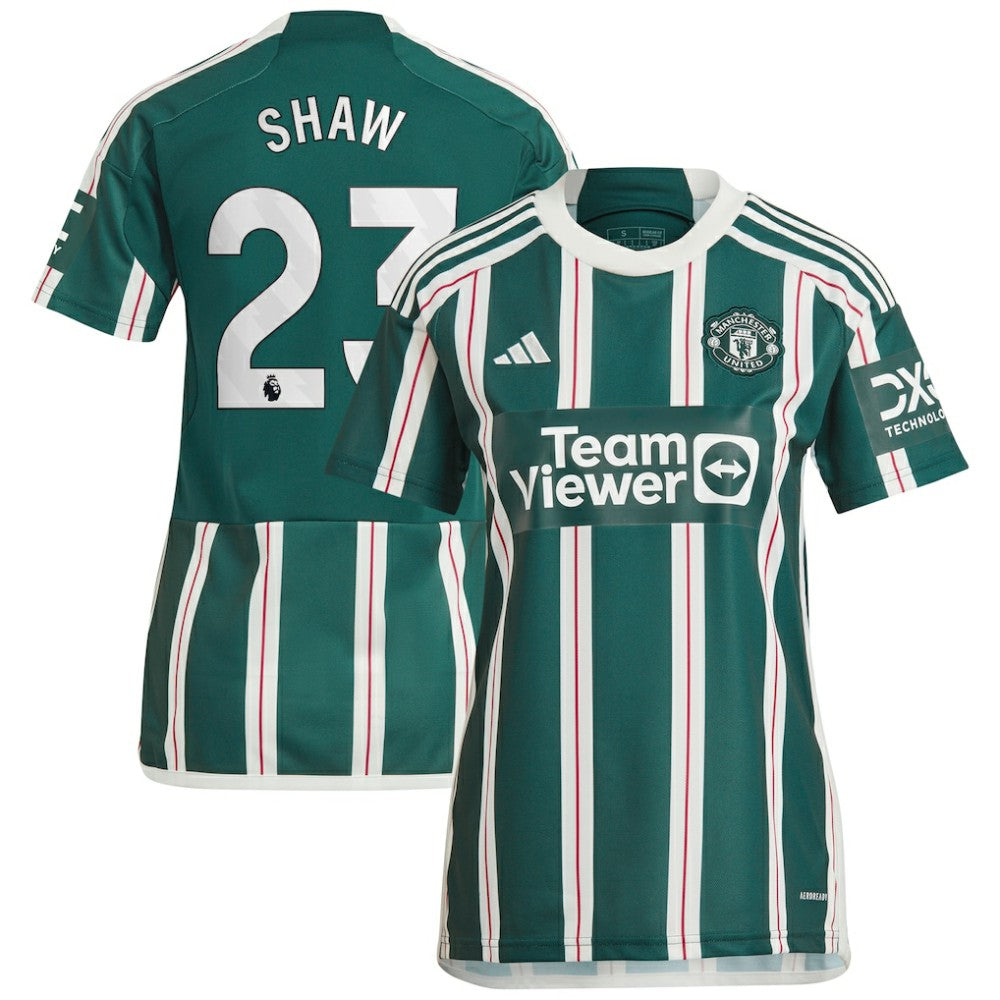 Luke Shaw Manchester United Women's 2023/24 Away Replica Player Jersey Green - Adidas sale