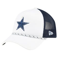 Dallas Cowboys New Era Court Sport Foam Front A-Frame 9FORTY Adjustable Trucker Hat - White/Navy Hats