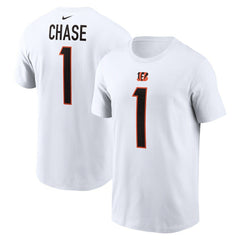 Ja'Marr Chase Cincinnati Bengals Player Name & Number T-Shirt - White T-shirts