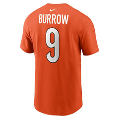 Joe Burrow Cincinnati Bengals Player Name & Number T-Shirt - Orange T-shirts