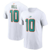 Tyreek Hill Miami Dolphins Player Name & Number T-Shirt - White T-shirts