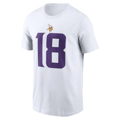 Justin Jefferson Minnesota Vikings Player Name & Number T-Shirt - White T-shirts