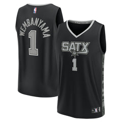 Victor Wembanyama San Antonio Spurs Fast Break Player Jersey Statement Edition Black - Fanatics