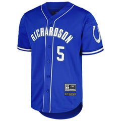 Anthony Richardson Indianapolis Colts Pro Standard Mesh Baseball Button-Up T-Shirt - Royal T-shirts
