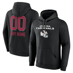 Arizona Cardinals Personalized Name & Number Team Wordmark Pullover Hoodie - Black Hoodies