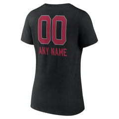 Arizona Cardinals Women's Personalized Name & Number Team Wordmark V-Neck T-Shirt - Black T-shirts