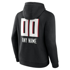Atlanta Falcons Personalized Name & Number Team Wordmark Pullover Hoodie - Black Hoodies