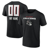 Atlanta Falcons Personalized Name & Number Team Wordmark T-Shirt - Black T-shirts