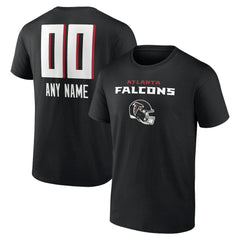 Atlanta Falcons Personalized Name & Number Team Wordmark T-Shirt - Black T-shirts