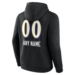 Baltimore Ravens Personalized Name & Number Team Wordmark Pullover Hoodie - Black Hoodies