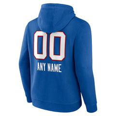 Buffalo Bills Personalized Name & Number Team Wordmark Pullover Hoodie - Royal Hoodies