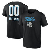 Carolina Panthers Personalized Name & Number Team Wordmark T-Shirt - Black T-shirts