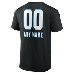 Carolina Panthers Personalized Name & Number Team Wordmark T-Shirt - Black T-shirts