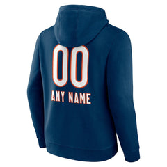 Chicago Bears Personalized Name & Number Team Wordmark Pullover Hoodie - Navy Hoodies