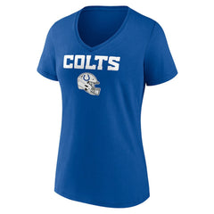 Indianapolis Colts Women's Personalized Name & Number Team Wordmark V-Neck T-Shirt - Royal T-shirts