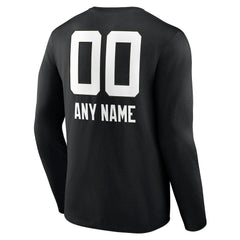 Jacksonville Jaguars Personalized Name & Number Team Wordmark Long Sleeve T-Shirt - Black T-shirts