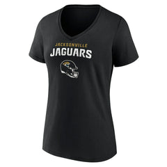 Jacksonville Jaguars Women's Personalized Name & Number Team Wordmark V-Neck T-Shirt - Black T-shirts