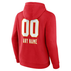 Kansas City Chiefs Personalized Name & Number Team Wordmark Pullover Hoodie - Red Hoodies