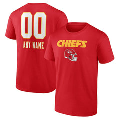 Kansas City Chiefs Personalized Name & Number Team Wordmark T-Shirt - Red T-shirts