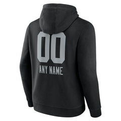 Las Vegas Raiders Personalized Name & Number Team Wordmark Pullover Hoodie - Black Hoodies