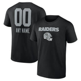Las Vegas Raiders Personalized Name & Number Team Wordmark T-Shirt - Black T-shirts