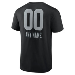 Las Vegas Raiders Personalized Name & Number Team Wordmark T-Shirt - Black T-shirts