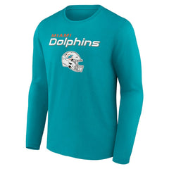 Miami Dolphins Personalized Name & Number Team Wordmark Long Sleeve T-Shirt - Aqua T-shirts