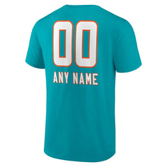 Miami Dolphins Personalized Name & Number Team Wordmark T-Shirt - Aqua T-shirts