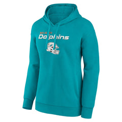 Miami Dolphins Women's Personalized Name & Number Team Wordmark Pullover Hoodie - Aqua Hoodies