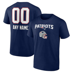 New England Patriots Personalized Name & Number Team Wordmark T-Shirt - Navy T-shirts