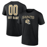 New Orleans Saints Personalized Name & Number Team Wordmark T-Shirt - Black T-shirts