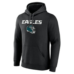 Philadelphia Eagles Personalized Name & Number Team Wordmark Pullover Hoodie - Black Hoodies