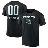 Philadelphia Eagles Personalized Name & Number Team Wordmark T-Shirt - Black T-shirts
