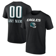 Philadelphia Eagles Personalized Name & Number Team Wordmark T-Shirt - Black T-shirts