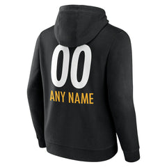 Pittsburgh Steelers Personalized Name & Number Team Wordmark Pullover Hoodie - Black Hoodies