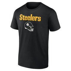 Pittsburgh Steelers Personalized Name & Number Team Wordmark T-Shirt - Black T-shirts