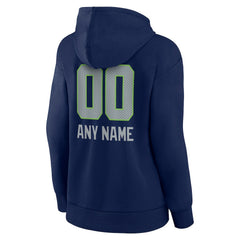 Seattle Seahawks Women's Personalized Name & Number Team Wordmark Pullover Hoodie - College Navy Hoodies